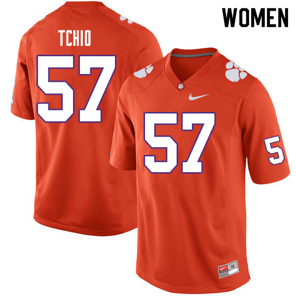 Women #57 Paul Tchio Clemson Tigers College Football Jerseys Sale-Orange